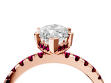 Rose gold Marquise Cut Diamond Solitaire Ring with Pavé Band and Four-Prong Setting_4