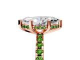 Rose gold Marquise Cut Diamond Solitaire Ring with Pavé Band and Four-Prong Setting_5