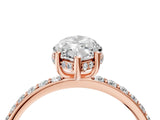 Rose gold Marquise Cut Diamond Solitaire Ring with Pavé Band and Hidden Halo_29