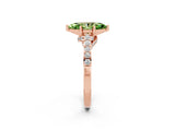 Rose gold Marquise Cut Diamond Solitaire Ring with Pavé Band and Prong Setting_2