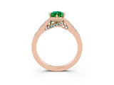 Rose gold Marquise Cut Diamond Solitaire Ring with Pavé Band and Prong Setting_3