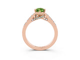 Rose gold Marquise Cut Diamond Solitaire Ring with Pavé Band and Prong Setting_3
