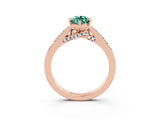 Rose gold Marquise Cut Diamond Solitaire Ring with Pavé Band and Prong Setting_3