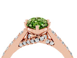 Rose gold Marquise Cut Diamond Solitaire Ring with Pavé Band and Prong Setting_4