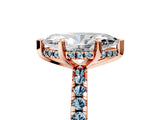 Rose gold Marquise Cut Diamond Solitaire Ring with Round with Aquamarine side stone Pavé Band and Four-Prong Setting_41