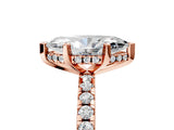 Rose gold Marquise Cut Diamond Solitaire Ring with Round with Moissanite side stone Pavé Band and Four-Prong Setting_41