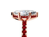 Rose gold Marquise Cut Diamond Solitaire Ring with Round with Ruby side stone Pavé Band and Four-Prong Setting_41