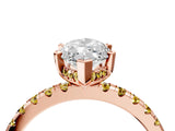 Rose gold Marquise Cut Diamond Solitaire Ring with Round with Yellow Sapphire side stone Pavé Band and Four-Prong Setting_40