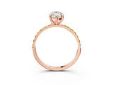Rose gold Marquise Cut Diamond Solitaire Ring with Round with Yellow Sapphire side stone Pavé Band and Prong Setting_27