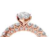 Rose gold Marquise Cut Diamond Solitaire Ring with Shared Prong Pavé Band and Four-Prong Setting_94