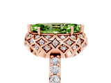 Rose gold Marquise Cut Diamond Solitaire Ring with Shared Prong Pavé Band_5