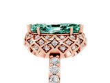 Rose gold Marquise Cut Diamond Solitaire Ring with Shared Prong Pavé Band_5