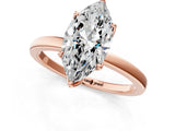 Rose gold Marquise Cut Diamond Solitaire Ring with Thin Band and Prong Setting_13