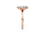 Rose gold Marquise Cut Diamond Solitaire Ring with Thin Band and Prong Setting_14