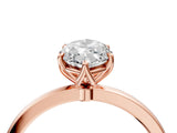 Rose gold Marquise Cut Diamond Solitaire Ring with Thin Band and Prong Setting_16