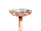 Rose gold Marquise Cut Diamond Solitaire Ring with Thin Band and Prong Setting_17