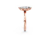 Rose gold Marquise Cut Diamond Solitaire Ring with Thin Band and Prong Setting_26