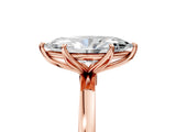 Rose gold Marquise Cut Diamond Solitaire Ring with Thin Band and Prong Setting_29