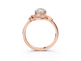 Rose gold Marquise Cut Diamond Solitaire Ring with Twist Band and Four-Prong Setting_76