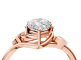 Rose gold Marquise Cut Diamond Solitaire Ring with Twist Band and Four-Prong Setting_77