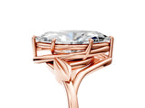 Rose gold Marquise Cut Diamond Solitaire Ring with Twist Band and Four-Prong Setting_78