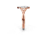 Rose gold Marquise Cut Diamond Solitaire Twist Band Prong Setting Ring_69