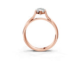 Rose gold Marquise Cut Diamond Solitaire Twist Band Prong Setting Ring_70
