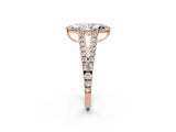 Rose gold Marquise Cut Diamond Split Shank Pavé Engagement Ring with Four-Prong Setting_82