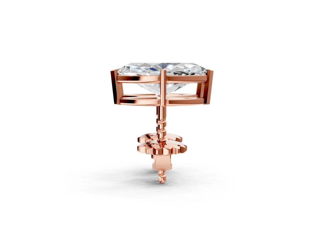 Rose gold Marquise Cut Diamond Stud Earrings_418