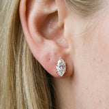 Rose gold Marquise Cut Diamond Stud Earrings_423