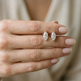 Rose gold Marquise Cut Diamond Stud Earrings_424