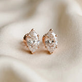 Rose gold Marquise Cut Diamond Stud Earrings_425