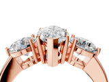 Rose gold Marquise Cut Diamond Three-Stone Ring with Prong Setting and Classic Band_114