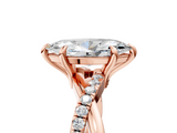 Rose gold Marquise Cut Diamond Twist Band Solitaire with Prong Setting_78