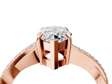 Rose gold Marquise Cut Diamond Twisted Band Engagement Ring with Prong Setting_19