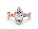 Rose gold Marquise Cut Diamond Twisted Band with Pavé Setting and Four-Prong Setting_33