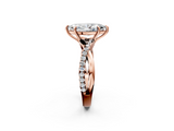Rose gold Marquise Cut Diamond Twisted Band with Pavé Setting and Four-Prong Setting_35