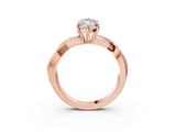 Rose gold Marquise Cut Diamond Twisted Band with Pavé Setting and Four-Prong Setting_36