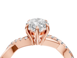 Rose gold Marquise Cut Diamond Twisted Band with Pavé Setting and Four-Prong Setting_37