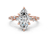 Rose gold Marquise Cut Diamond Vine Band with Four-Prong Setting_59