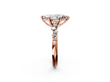Rose gold Marquise Cut Diamond Vine Band with Four-Prong Setting_61