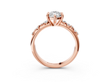 Rose gold Marquise Cut Diamond Vine Band with Four-Prong Setting_62