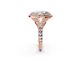 Rose gold Marquise Cut Double Halo Split Shank Diamond Ring with Prong Setting_54
