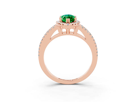 Rose gold Marquise Cut Emerald Halo Split Shank Engagement Ring_15