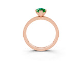 Rose gold Marquise Cut Emerald Milgrain Pavé Engagement Ring with Four-Prong Setting_3