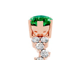 Rose gold Marquise Cut Emerald Scattered Round Accent Ring with Prong Setting_17