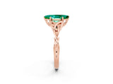 Rose gold Marquise Cut Emerald Solitaire Celtic Knot Ring with Four-Prong Setting_14
