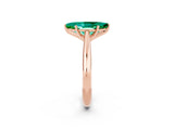 Rose gold Marquise Cut Emerald Solitaire Engagement Ring with Cathedral Setting and Four-Prong Mount_26