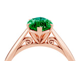 Rose gold Marquise Cut Emerald Solitaire Engagement Ring with Cathedral Setting and Four-Prong Mount_28