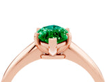 Rose gold Marquise Cut Emerald Solitaire Engagement Ring with Classic Band and Four-Prong Setting_28